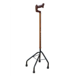 Bastón cuadrípode de color bronce.